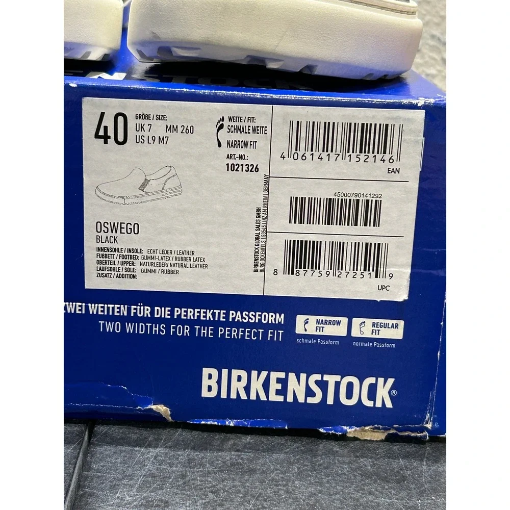 Birkenstock Oswego Leather Black EU 40 US L9 M7 Womens Mens